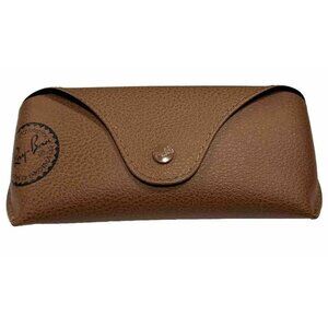 Eyeglass Case Brown Rayban Sunglass Soft Leather Case Cleaning Cloth Perfect